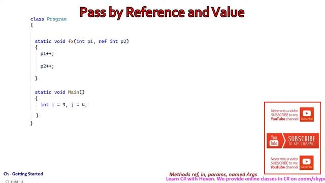 Methods and ref, in, params and Named Args | C# Getting Started смотреть онлайн