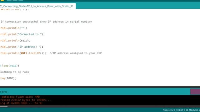 NodeMCU ESP8266 Static IP смотреть онлайн