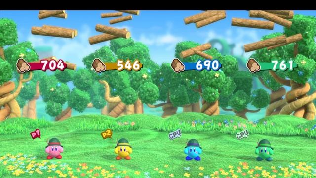 Заготавливаем дрова в Kirby Stars Allies