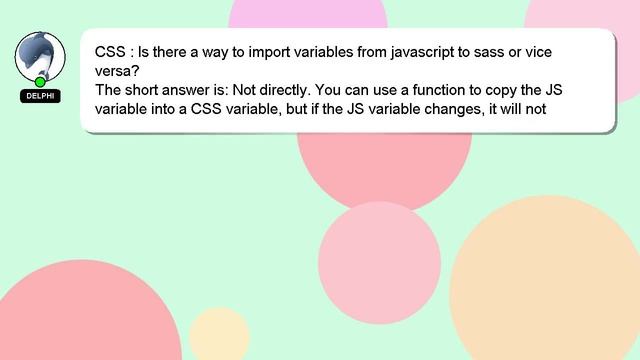 CSS : Is there a way to import variables from javascript to sass or vice versa? смотреть онлайн