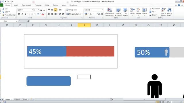 Visualisasi Data Excel : Membuat Progress Bar Dinamis di Microsoft Excel (Bar Progress Chart) смотреть онлайн
