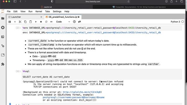 Mastering SQL - Postgresql - Pre-defined Functions - Getting Current Date and Timestamp смотреть онлайн