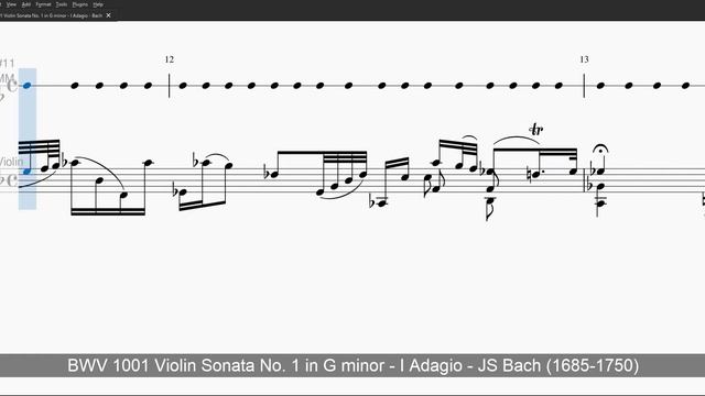 BWV 1001 Violin Sonata No. 1 in G minor - I Adagio - Bach - Level 3 Violin Solo with Pick-up Bar смотреть онлайн
