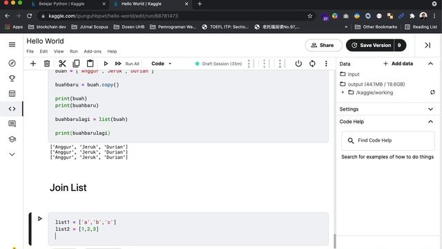 Belajar Data Science 11 - Tutorial Python List Copy dan Join смотреть онлайн