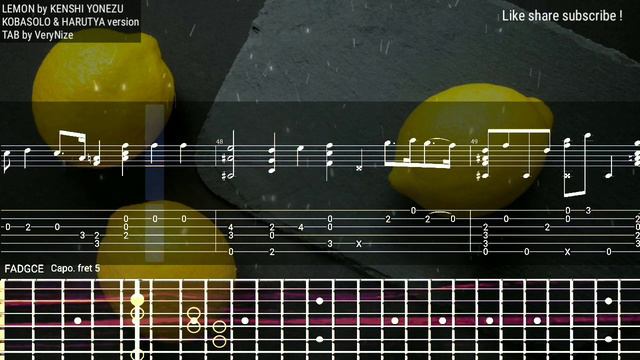 [TAB] LEMON - kenshi yonezu KOBASOLO & HARUTYA version смотреть онлайн