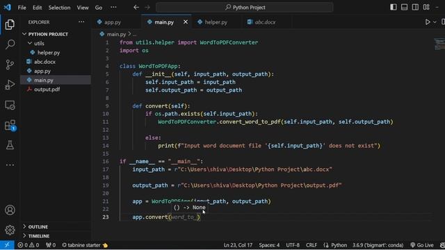 How to Convert Word Document file to PDF using Python | Python Project Complete Tutorial #python смотреть онлайн