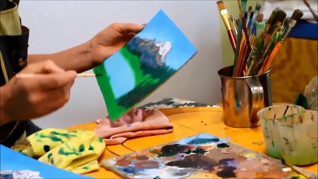 Рисование маслом с детьми. Глория и София. уроки творчества смотреть онлайн