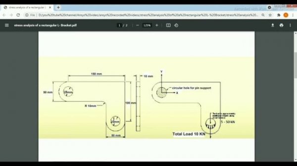 Stress Analysis Of Rectangular L | Bracket In ANSYS Mechanical APDL | Step By Step Analysis