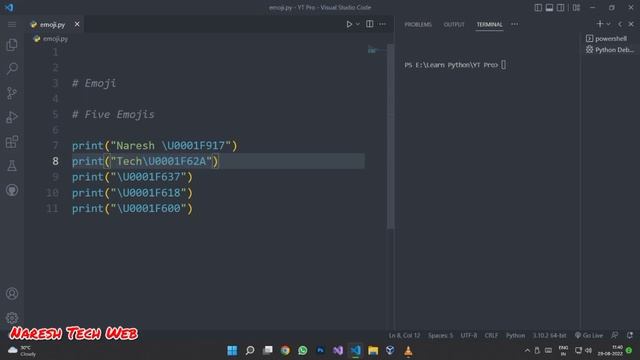 Python Emoji? Code || Naresh Tech Web смотреть онлайн