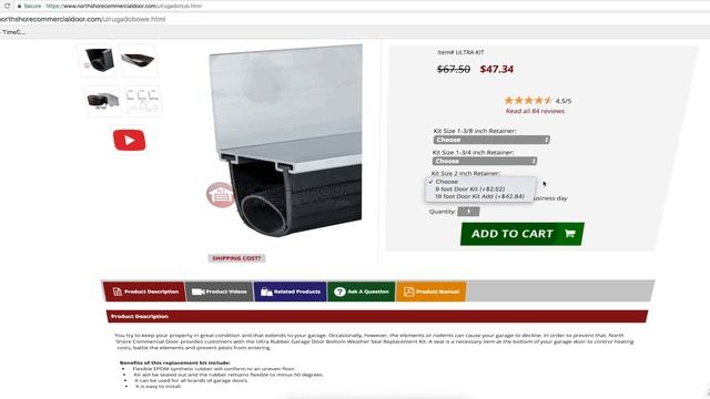 Ultra Rubber Garage Door Weather Seal By North Shore Commercial Door