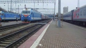 Электровоз ЭП1п с поездом Ростов-Ксловодск (Северо-Кавказская железная дорога  ТЧЭ-8 Кавказская)