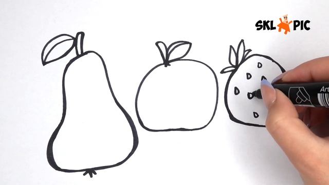 Bolalar uchun mevalarni chizish/Drawing fruits for children/Рисование фрукты для детей смотреть онлайн