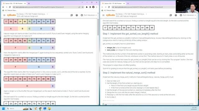ITS148 Spring 2023 Lab 18.8 Natural Merge Sort смотреть онлайн