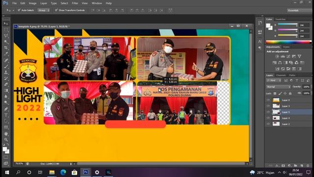 Tutorial Tamplate Senkom Mitra Polri 2022 4 Kolom mdengan PC Photoshop смотреть онлайн