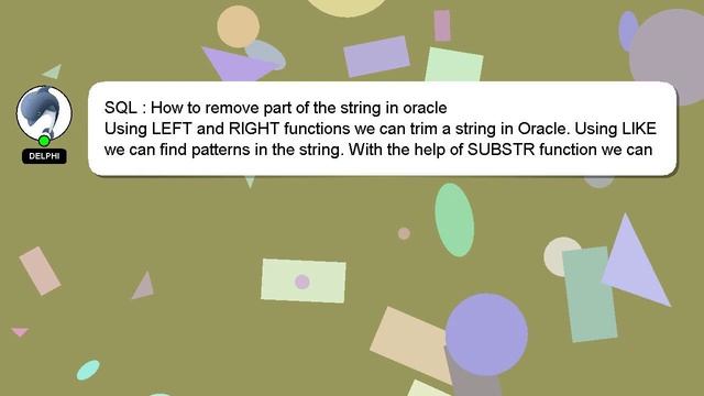 SQL : How to remove part of the string in oracle смотреть онлайн