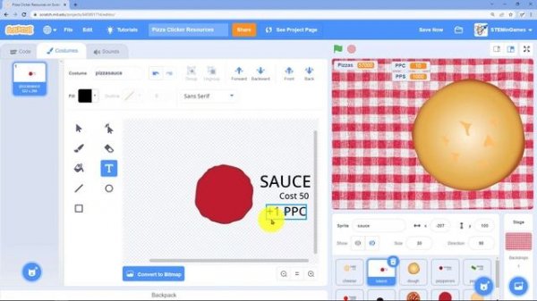 Pizza Clicker Game in Scratch | How to Create in Scratch Coding | Scratch Programming Game Tutorial