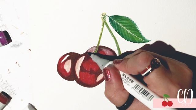 How to draw 3D CHERRY with Markers ?| Fruits Drawing #1 смотреть онлайн