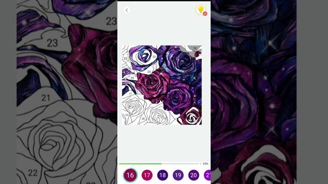 Coloring game : Learn Paint by numbers | Rose flowers coloring | Satisfying | Android gameplay смотреть онлайн