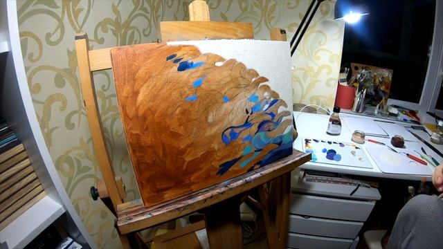 ART. Как я рисую новую картину маслом. Полное объяснение процесса живописи. Видео урок. Абстракция смотреть онлайн