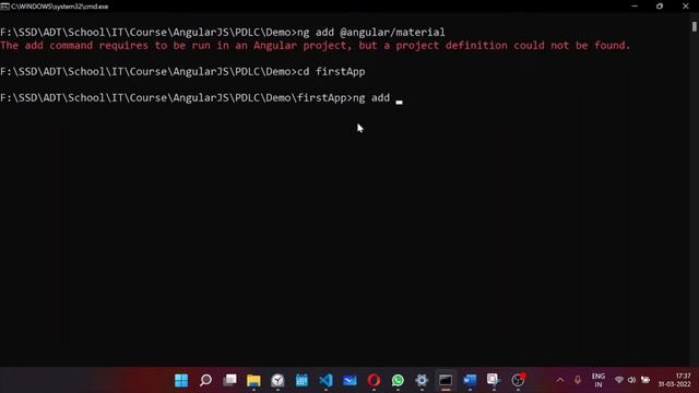 Add command requires to be run in an Angular project, but a project definition could not be found. смотреть онлайн