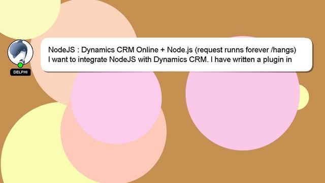 NodeJS : Dynamics CRM Online + Node.js (request runns forever /hangs) смотреть онлайн