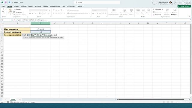 Функция ветвления условий в Excel ЕСЛИ смотреть онлайн