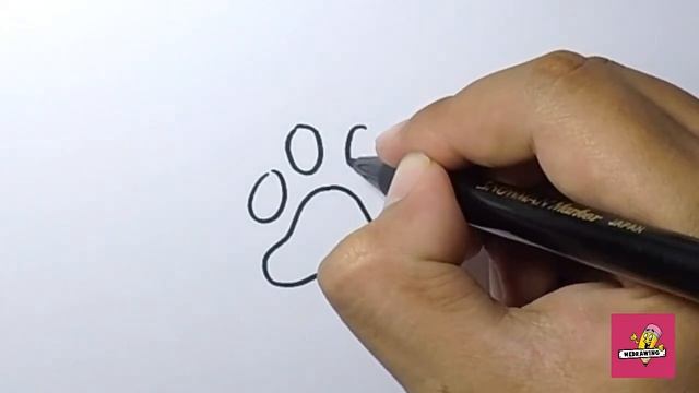 How to Draw Dog Paw Print | Easy Drawings смотреть онлайн