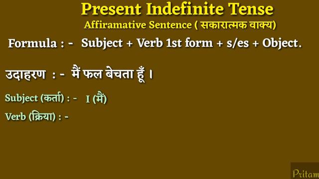 PRESENT INDEFINITE TENSE , AFFIRMATIVE SENTENCE Part -2 ( in Hindi ) смотреть онлайн
