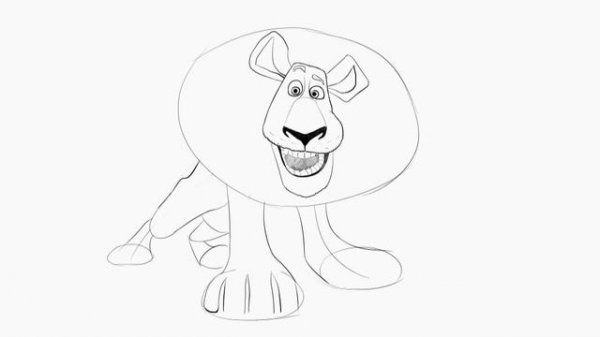 How to draw a Lion (Alex) from Madagascar/Как нарисовать Льва (Алекса) из Мадагаскара