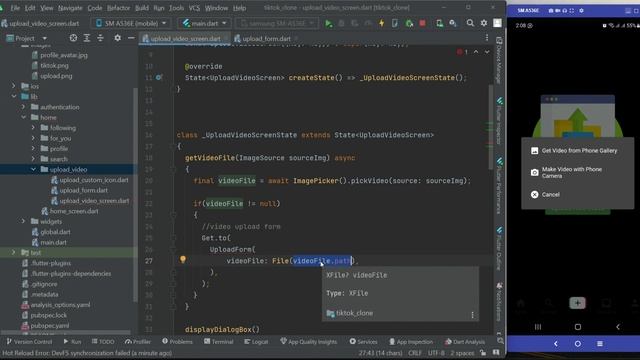 Flutter Record Video and Upload | Pick Video from Gallery in Flutter Tutorial | Firebase TikTok App смотреть онлайн