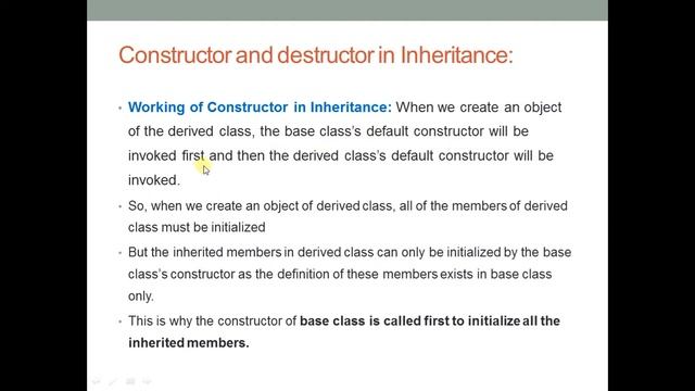 Constructor and Destructor in Inheritance смотреть онлайн