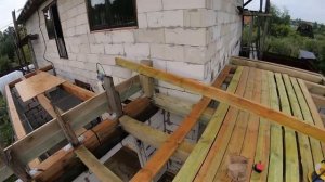 Стропильная система .односкатная крыша. Как просто обработать дерево антисептиком. строю сам.