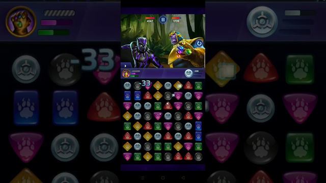 MARVEL PUZZLE QUEST gameplay Black Panther Vs Thanos смотреть онлайн