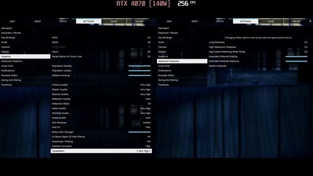 ? NVIDIA GeForce RTX 4070 [Laptop, 140W] - GTA V Gameplay Benchmarks (1080p)