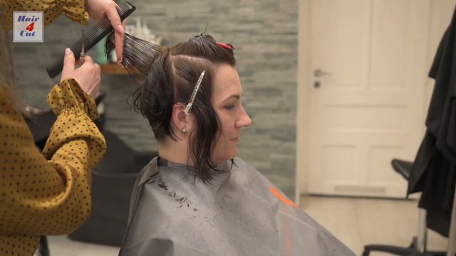 2024-09 Jitka preview - long thick hair cut to short asymmetric haircut смотреть онлайн