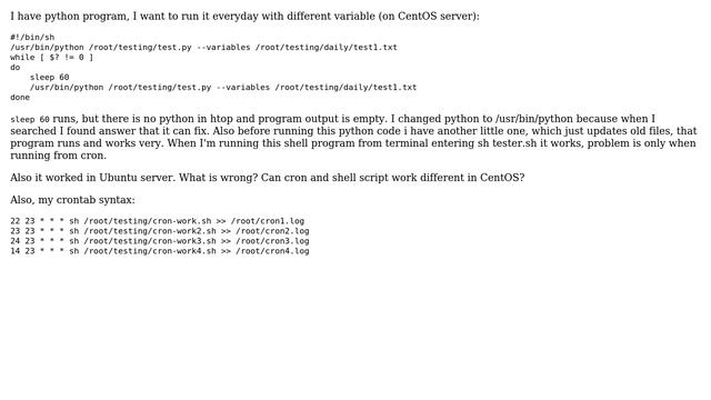 Shell script running from cron not running python (2 Solutions!!) смотреть онлайн