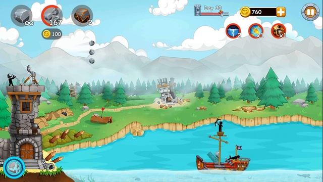 Катапульта атака пиратов The Catapult Clash with Pirates 29-32 день стикмены наступают смотреть онлайн