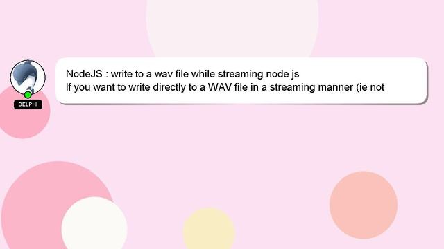 NodeJS : write to a wav file while streaming node js смотреть онлайн