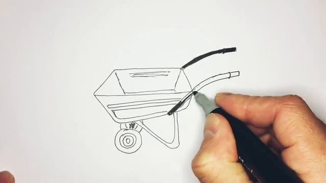 Как нарисовать строительную тачку - How To Draw A Construction Wheelbarrow