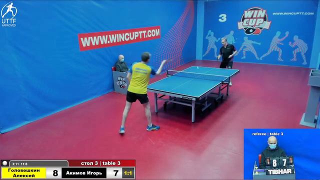 Головешкин Алексей 2-3 Акимов Игорь Турнир Восток 3 WINCUP 03.02.22 Прямая Tрансляция Зал 3