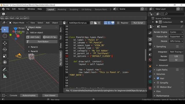 Blender Python Tutorial : Finishing the Object Adder Add-on [learn python for beginners] смотреть онлайн