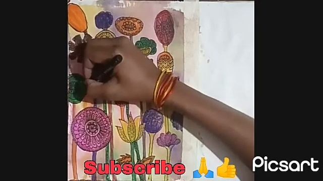 Line elements (Freehand pattern) with sketch pens смотреть онлайн