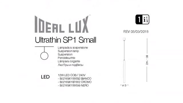 Люстра Ideal Lux Ultrathin SP1 SMALL CROMO обзор: светильник Ideal Lux Ultrathin SP1 SMALL CROMO смотреть онлайн