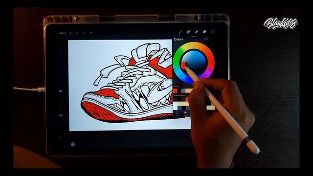 Drawing a Monster Sneaker Nike Air Jordan 1 bred Toe with Ipad Pro and Procreate apps смотреть онлайн