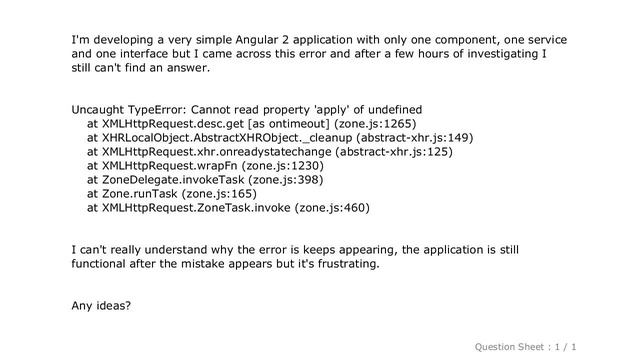 HTML : Angular 2 - TypeError: Cannot read property 'apply' of undefined смотреть онлайн