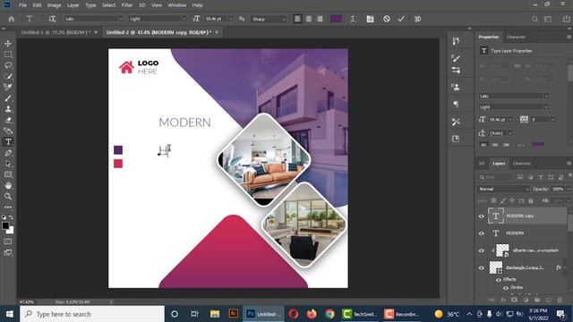 Social Media Post Graphic Design Adobe Photoshop Tutorial смотреть онлайн