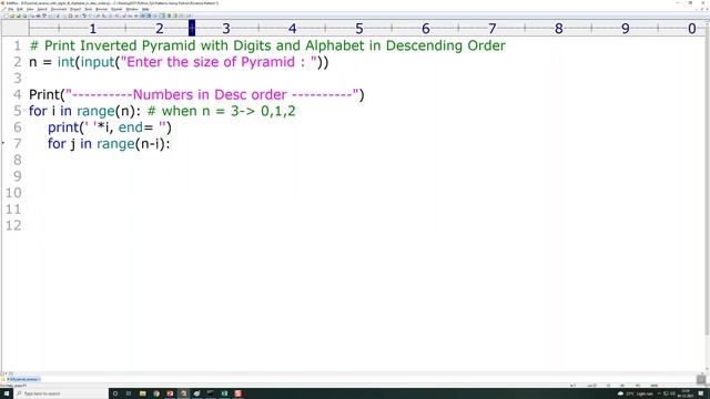 8.Print Inverted Pyramid with Digits & Alphabets in Descending Order смотреть онлайн