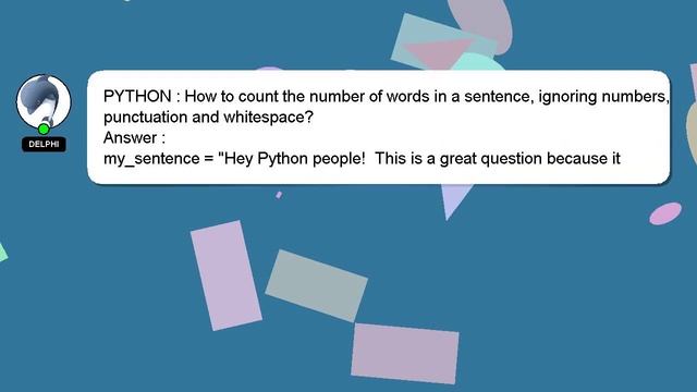 PYTHON : How to count the number of words in a sentence, ignoring numbers, punctuation and whitespa смотреть онлайн