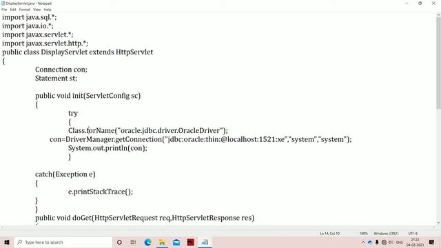 Display Servlet Program || Servlet Program to display table data from Oracle Data Base || Web Techn смотреть онлайн