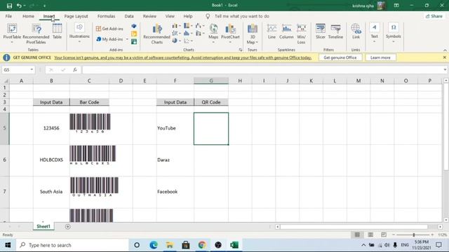 How to create Bar code and QR code in Excel смотреть онлайн